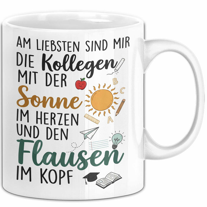 Büroarbeit Kollege Wertschätzung Tasse Geschenk Lustige Geschenkidee Spruch Am Liebsten Sind Mir Die Kollegen Weiß Trendation