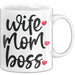 Tasse Wife Mom Boss Geschenkidee für Mütter und Ehefrauen Weiß Trendation