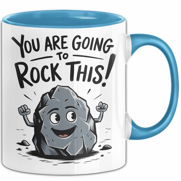 Motivierend Inspirierend Tasse Geschenk Lustige Geschenkidee Spruch Du Wirst Das Rocken Blau Trendation