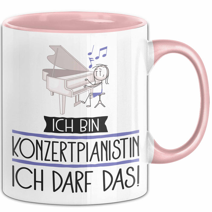Geschenk für Konzertpianistin Tasse Lustige Geschenkidee Geburtstag Ich Bin Konzertpianistin Ich Darf Das Rosa Trendation