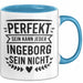 Ingeborg Tasse Geschenk Perfekt Sein Kann Jeder Geschenkidee Geburtstag Blau Trendation