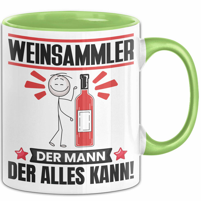 Weinsammler Tasse Geschenk für Weinsammler Der Mann Der Alles Kann Geschenkidee zum Geburtstag Grün Trendation