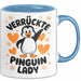 Pinguin Tier Tasse Geschenk Lustige Geschenkidee Spruch Verrückte Pinguin Lady Blau Trendation