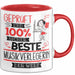Beste Musikverlegerin Der Welt Tasse Geschenk für Eine Musikverlegerin Geprüft Und Sicher Geschenkidee Geburtstag Weihnachten Rot Trendation