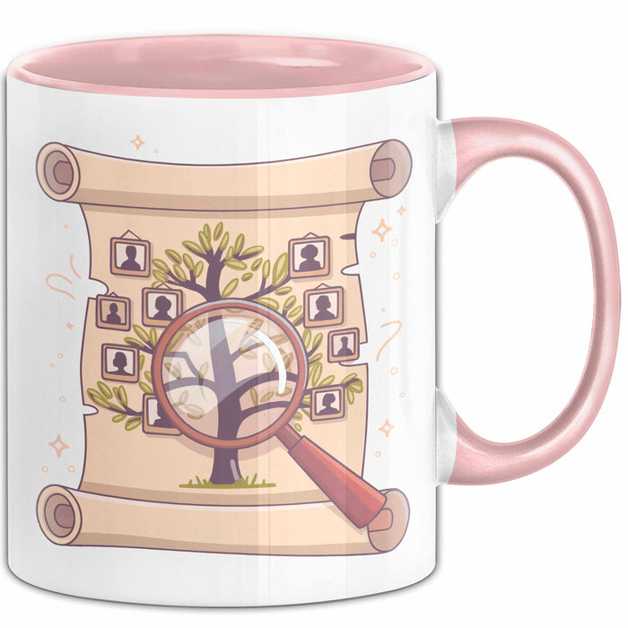 Genealoge Tasse Geschenk Lustige Geschenkidee Spruch Für Stammbaum Forscher Rosa Trendation
