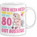 80. Geburtstag Tasse Frauen Geschenk Bitte Nur Kein Neid Nur Weil Ich mit 80 Noch So Gut Aussehe Mama Oma Weiß Trendation