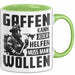 Feuerwehr Tasse Geschenk Gaffen Kann Jeder Helfen Muss Man Wollen Feuerwehrmann Geschenkidee Grün Trendation