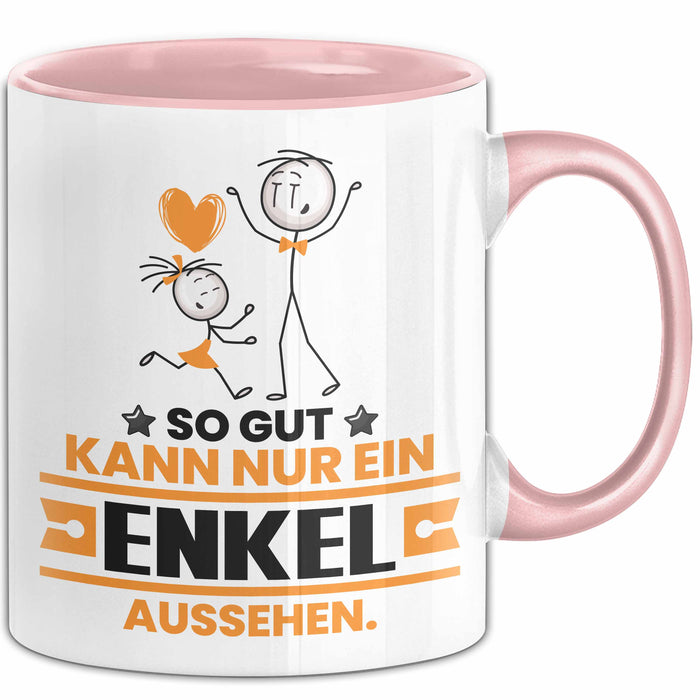 Enkel Geschenk Tasse So Gut Kann Nur Ein Enkel Aussehen Geschenkidee Kaffee-Becher Rosa Trendation