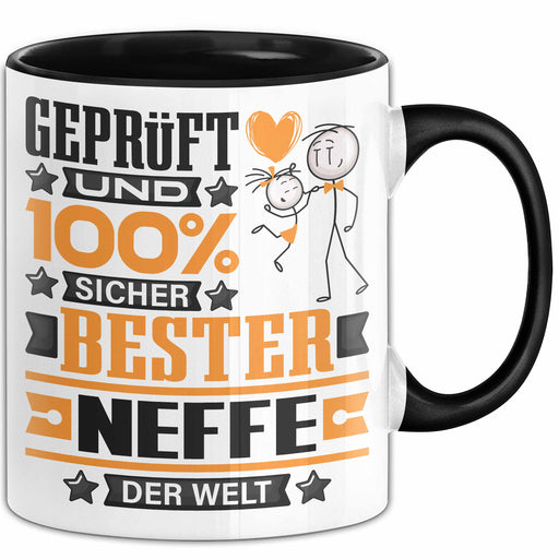 Neffe Geschenk Lustiger Spruch für Neffe Geschenkidee Bester Neffe Der Welt Schwarz Trendation