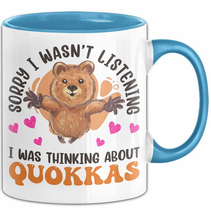 Quokka Tasse Geschenkidee Tier Liebhaberin Becher Blau Trendation