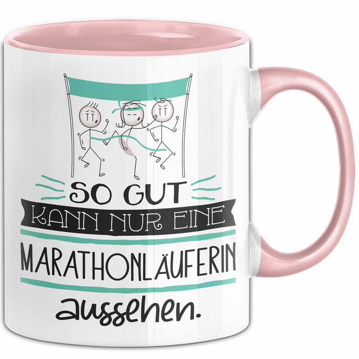 Marathonläuferin Geschenk Tasse So Gut Kann Nur Eine Marathonläuferin Aussehen Geschenkidee Geburtstag Weihnachten Lustig Rosa Trendation