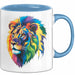 Bunter Löwe Tasse Geschenk Lustige Geschenkidee Spruch Blau Trendation