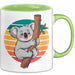 Retro Koala Tierliebhaber Tasse Geschenk Lustige Geschenkidee Spruch Grün Trendation