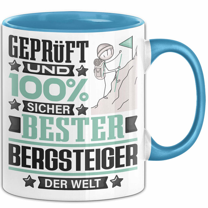 Bergsteiger Geschenk Lustiger Spruch für Bergsteiger Geschenkidee Bester Bergsteiger Der Welt Blau Trendation