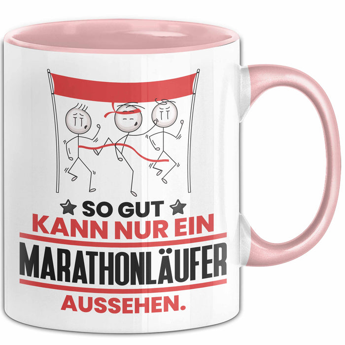 Marathonläufer Geschenk Tasse So Gut Kann Nur Ein Marathonläufer Aussehen Geschenkidee Kaffee-Becher Rosa Trendation