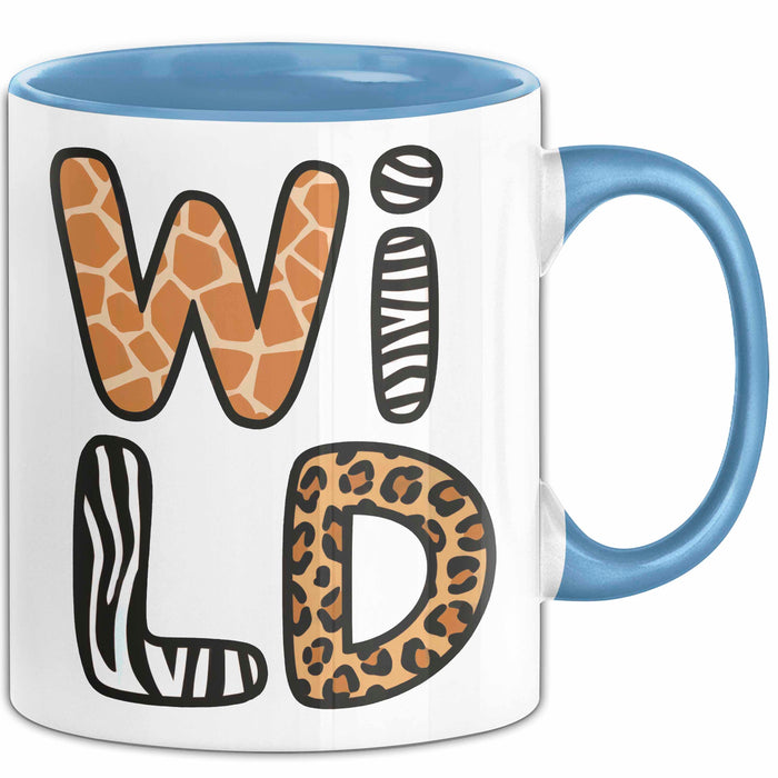 Wilde Tiere Tasse Geschenk Lustige Geschenkidee Spruch Wild Blau Trendation
