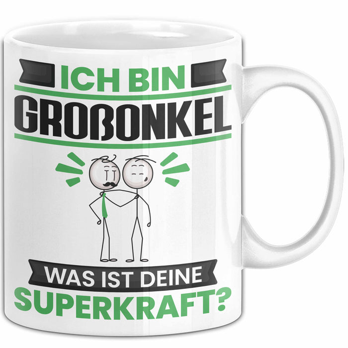 Großonkel Tasse Geschenk für Großonkel Geburtstag Lustiger Spruch Kaffee-Becher Was Ist Deine Superkraft Weiß Trendation