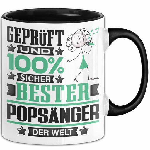 Popsänger Geschenk Lustiger Spruch für Popsänger Geschenkidee Bester Popsänger Der Welt Schwarz Trendation