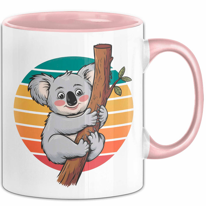 Retro Koala Tierliebhaber Tasse Geschenk Lustige Geschenkidee Spruch Rosa Trendation