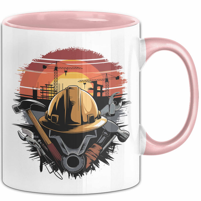 Bauarbeiter Tasse Geschenkidee für Bauarbeiter Rosa Trendation