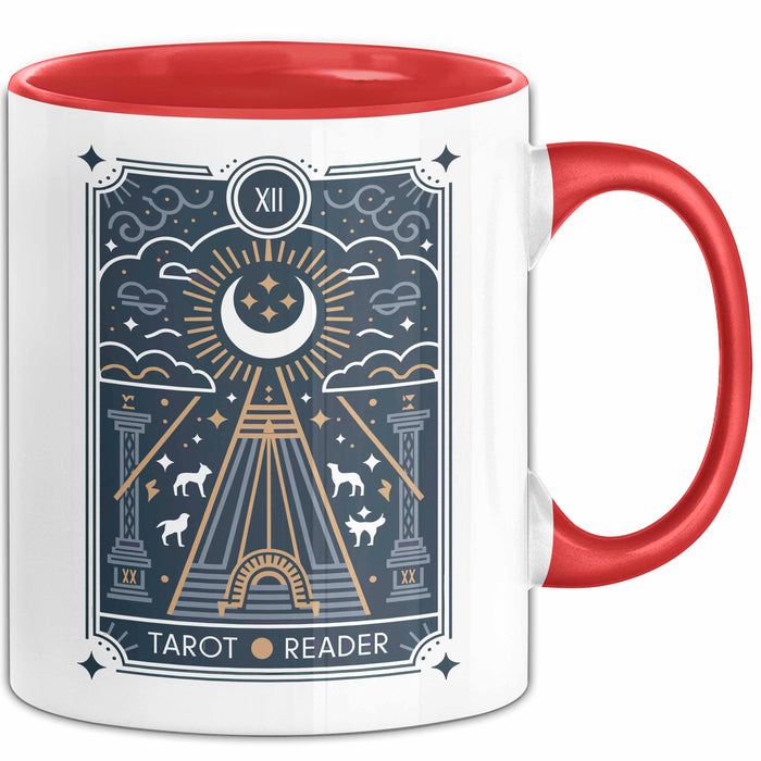Tarotkartenleser Tasse Geschenkidee für mystische Sucher Rot Trendation