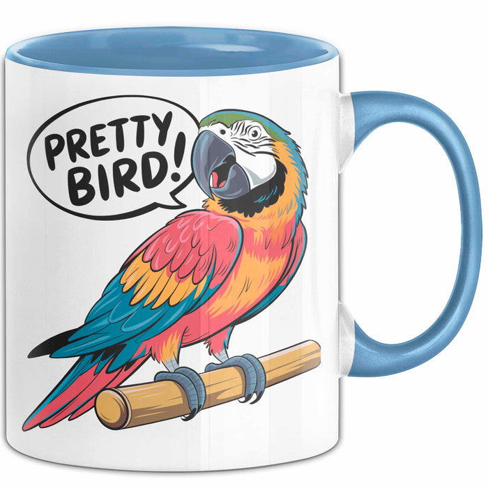Papageienliebhaber Tasse Geschenkidee Vogelschwätzer Geschenkidee Lustig Blau Trendation