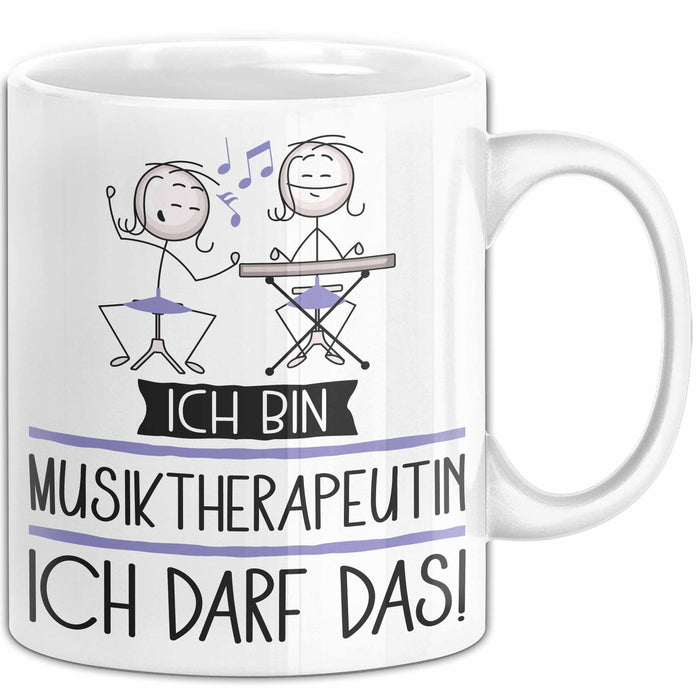 Geschenk für Musiktherapeutin Tasse Lustige Geschenkidee Geburtstag Ich Bin Musiktherapeutin Ich Darf Das Weiß Trendation