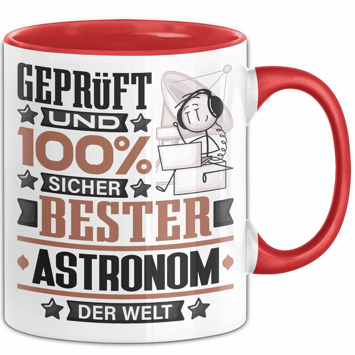 Astronom Geschenk Lustiger Spruch für Astronom Geschenkidee Bester Astronom Der Welt Rot Trendation