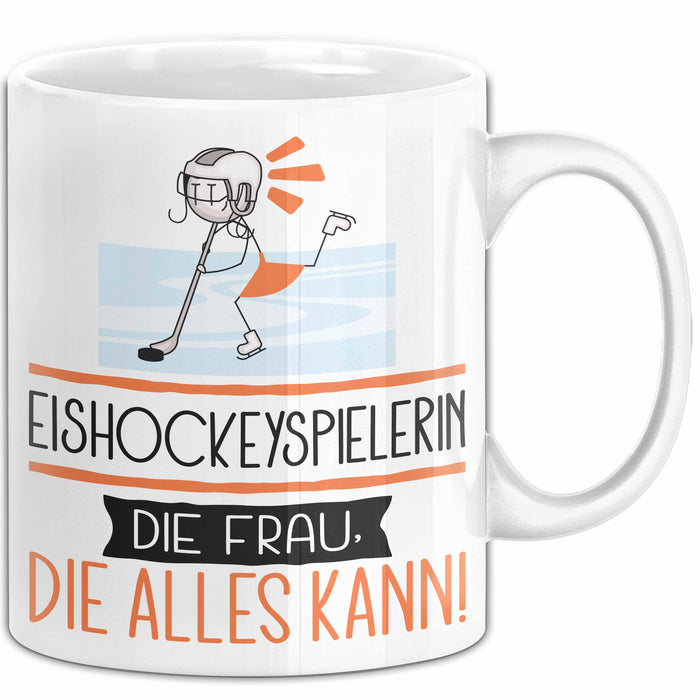 Eishockeyspielerin Geschenk Tasse Becher Die Frau Die Allen Kann Geschenkidee für eine Eishockeyspielerin Lustig Weiß Trendation
