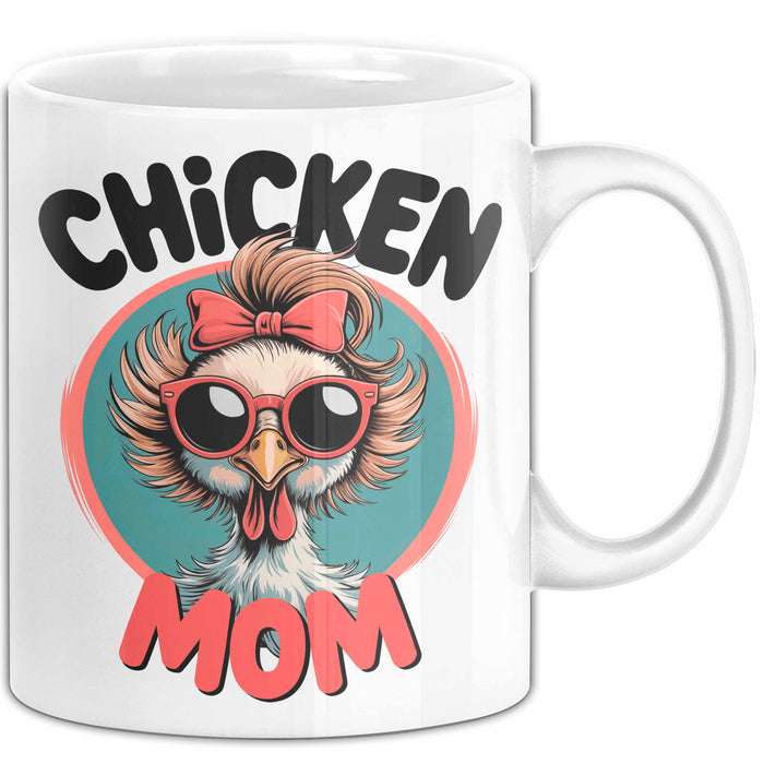 Huhn Tier Bauer Tasse Becher Geschenk Lustige Geschenkidee Spruch Hühnermama Weiß Trendation