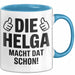 Helga Tasse Geschenk Die Helga Macht Dat Schon Geschenkidee Becher mit Name Blau Trendation