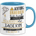 Jägerin Tasse Geschenk Lustiger Spruch Bitte Erheben Sie Sich Seine Majestät Die Jägerin Betritt Den Raum Blau Trendation
