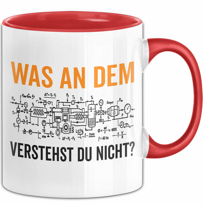 Maschinenbauingenieur Ingenieurwesen Tasse Geschenk Lustige Geschenkidee Spruch Was An Dem Verstehst Du Nicht Rot Trendation