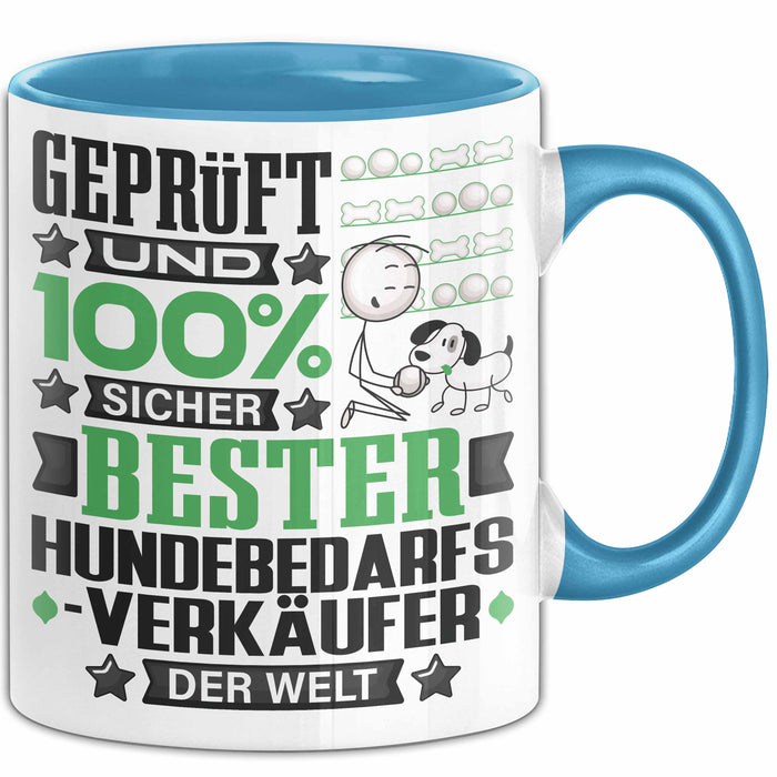 Hundebedarfsverkäufer Geschenk Lustiger Spruch für Hundebedarfsverkäufer Geschenkidee Bester Hundebedarfsverkäufer Der Welt Blau Trendation