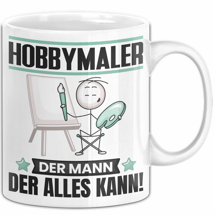 Hobbymaler Tasse Geschenk für Hobbymaler Der Mann Der Alles Kann Geschenkidee zum Geburtstag Weiß Trendation