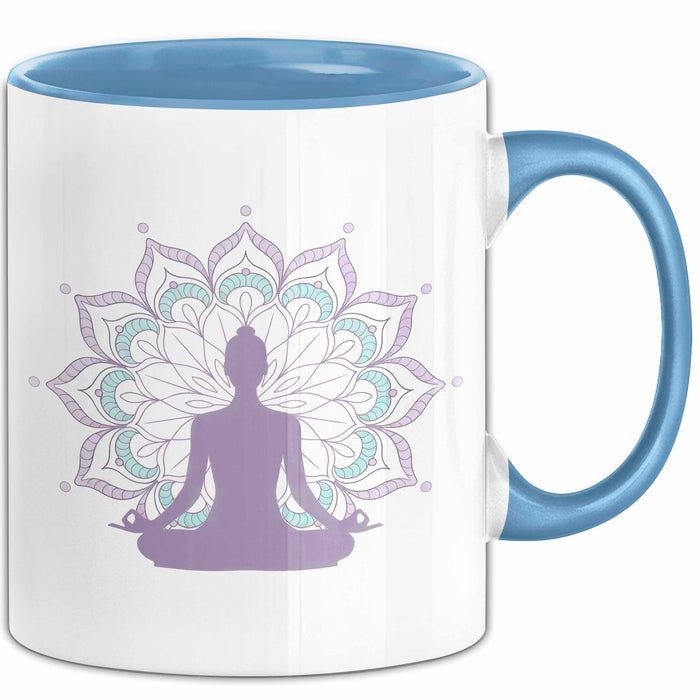 Yoga Liebhaber Tasse Geschenkidee für Zen Posen Suchende Blau Trendation