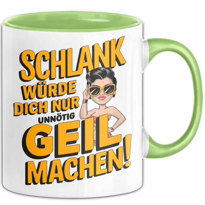 Sarkasmus Tasse Geschenkidee Wenn Ich Schlank Wäre Grün Trendation