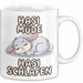 Sarkastische Kaninchen Hase Tasse Geschenk Lustige Geschenkidee Spruch Hasi Müde Hasi Schlafen Weiß Trendation