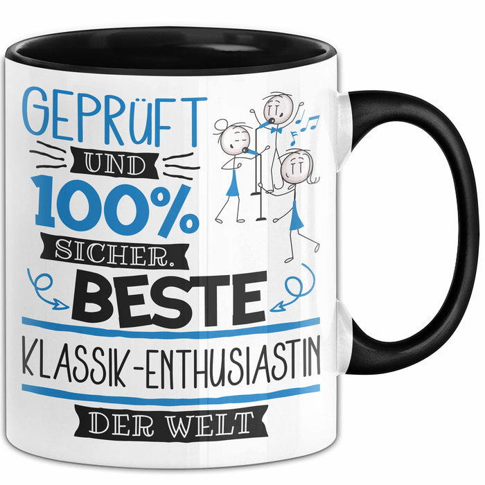 Beste Klassik-Enthusiastin Der Welt Tasse Geschenk für Eine Klassik-Enthusiastin Geprüft Und Sicher Geschenkidee Geburtstag Weihnachten Trendation