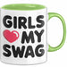 Sarkastische Jungs Sarkasmus Tasse Geschenk Lustige Geschenkidee Spruch Mädchen Lieben Meinen Swag Grün Trendation