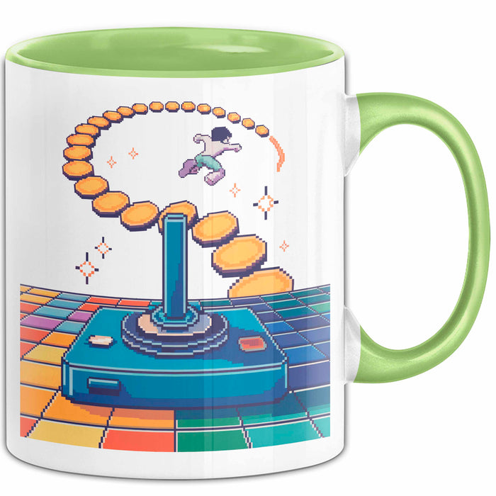 Retro Gamer Tasse Geschenk Lustige Geschenkidee Spruch Für Oldschool Spieler Grün Trendation