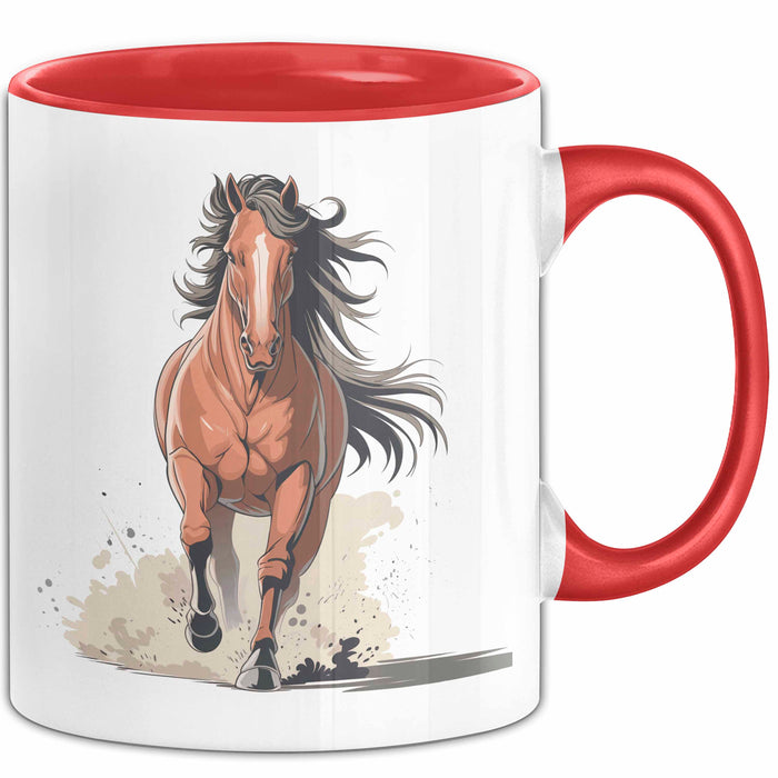 Reiter Tasse Geschenk Lustige Geschenkidee Spruch Für Reitsport Liebhaber Rot Trendation