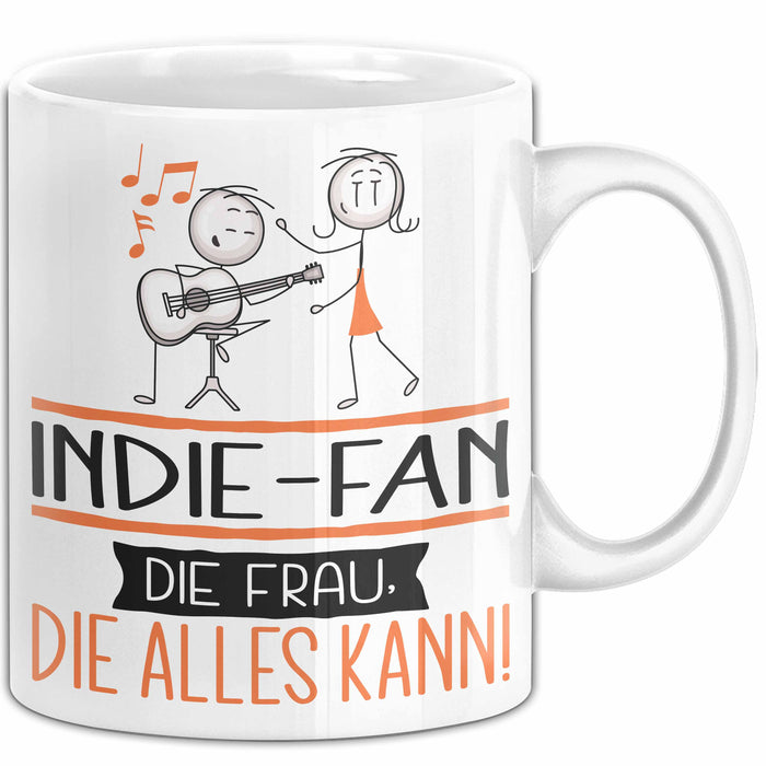 Indie-Fan Geschenk Tasse Becher Die Frau Die Allen Kann Geschenkidee für eine Indie-Fan Lustig Weiß Trendation