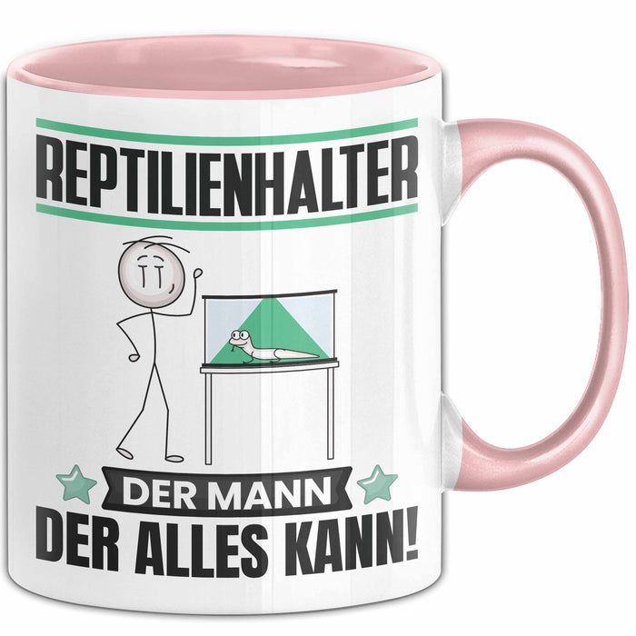 Reptilienhalter Tasse Geschenk für Reptilienhalter Der Mann Der Alles Kann Geschenkidee zum Geburtstag Rosa Trendation