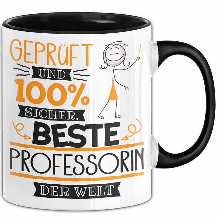 Beste Professorin Der Welt Tasse Geschenk für Eine Professorin Geprüft Und Sicher Geschenkidee Geburtstag Weihnachten Trendation