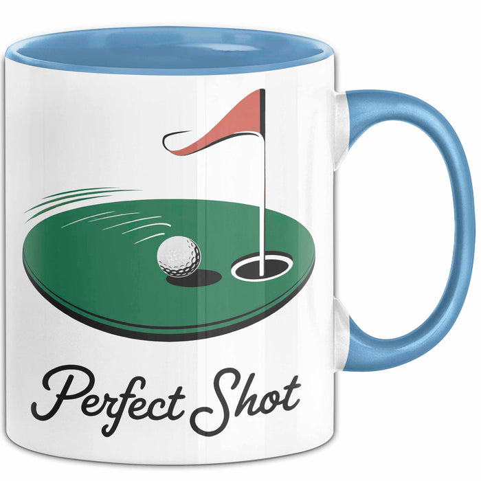Golf Liebhaber Tasse Perfekter Schlag Geschenkidee Blau Trendation