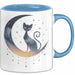 Katzenliebhaber Tasse Geschenkidee Katzenfan Lustiger Spruch Geschenkidee Lustig Blau Trendation