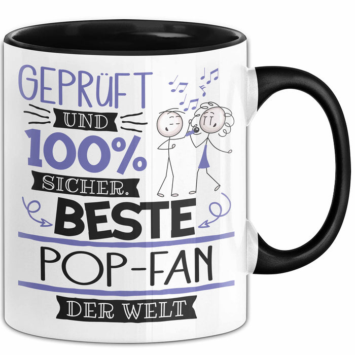 Beste Pop-Fan Der Welt Tasse Geschenk für Eine Pop-Fan Geprüft Und Sicher Geschenkidee Geburtstag Weihnachten Trendation