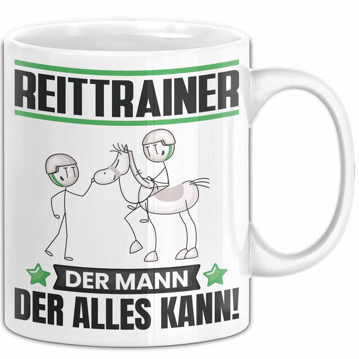 Reittrainer Tasse Geschenk für Reittrainer Der Mann Der Alles Kann Geschenkidee zum Geburtstag Weiß Trendation