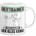 Reittrainer Tasse Geschenk für Reittrainer Der Mann Der Alles Kann Geschenkidee zum Geburtstag Weiß Trendation